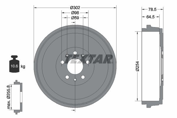 98100 0454 0 1 TEXTAR 94045400 Drum brake kit Opel Combo D Box Body 1.4 120 hp Petrol 2014 price