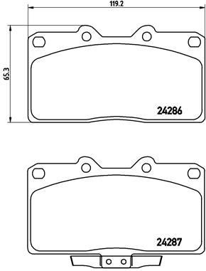 BREMBO P 54 019 Brake pad set with acoustic wear warning, without accessories