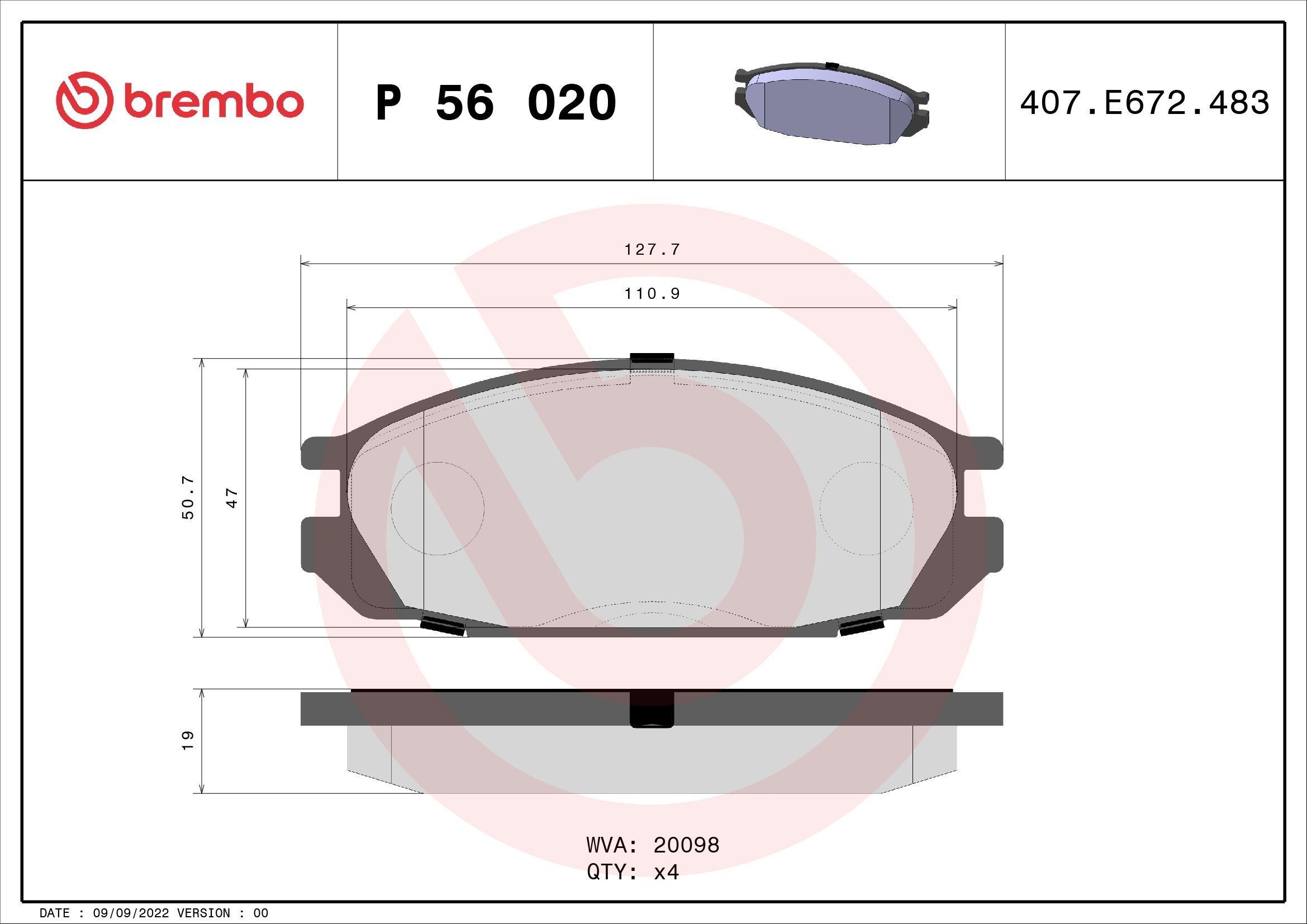 20098 BREMBO P56020 Ignition distributor rotor Nissan Vanette C22 2.4 i 105 hp Petrol 1990 price