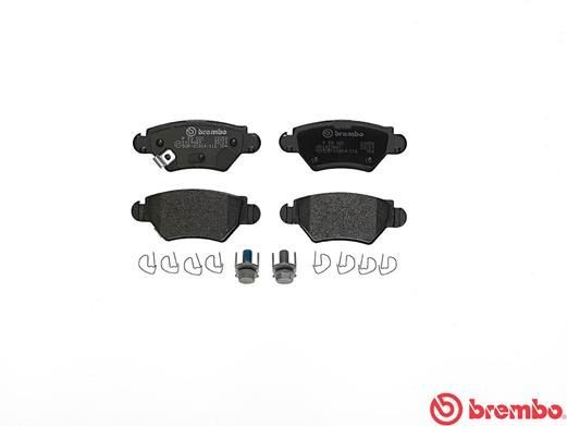 P59031 Set of brake pads 23263 BREMBO with acoustic wear warning, with brake caliper screws, with accessories