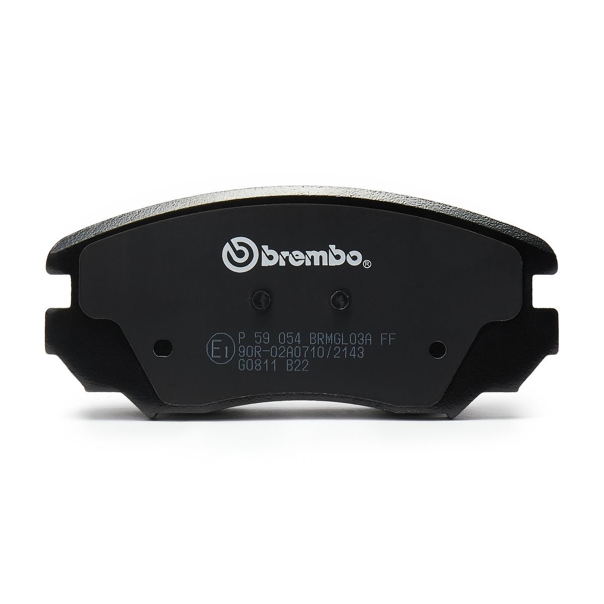 BREMBO 24417 Disc pads with acoustic wear warning, with anti-squeak plate, with accessories