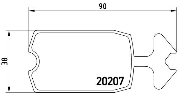 20207 BREMBO exkl. Verschleißwarnkontakt Höhe: 38mm, Breite: 90mm, Dicke/Stärke: 13mm Bremsbelagsatz P 61 002 günstig kaufen