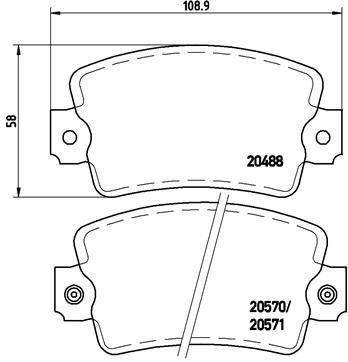BREMBO P 68 007 Brake pad set with acoustic wear warning, without accessories