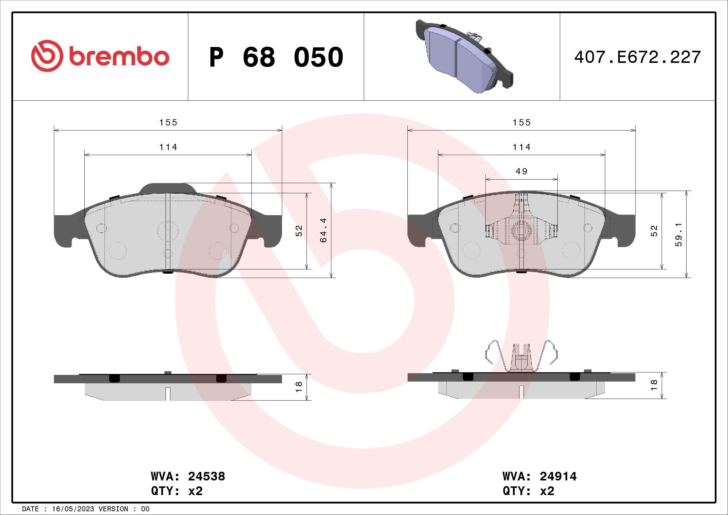 P68050 Bremsbeläge & Bremsbelagsatz BREMBO Erfahrung