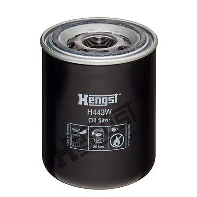 HENGST FILTER H443W Oil filter 1 1/2-16 U, Spin-on Filter