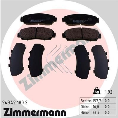 Original 24342.180.2 ZIMMERMANN Disc brake pads HONDA