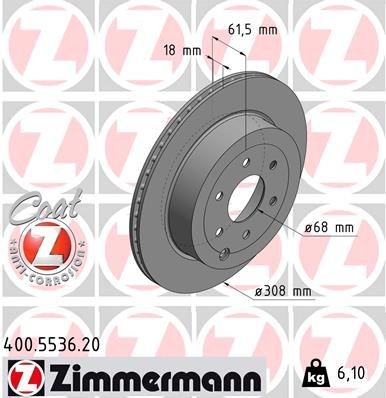 ZIMMERMANN 400.5536.20 Brake discs MERCEDES-BENZ X-Class in original quality