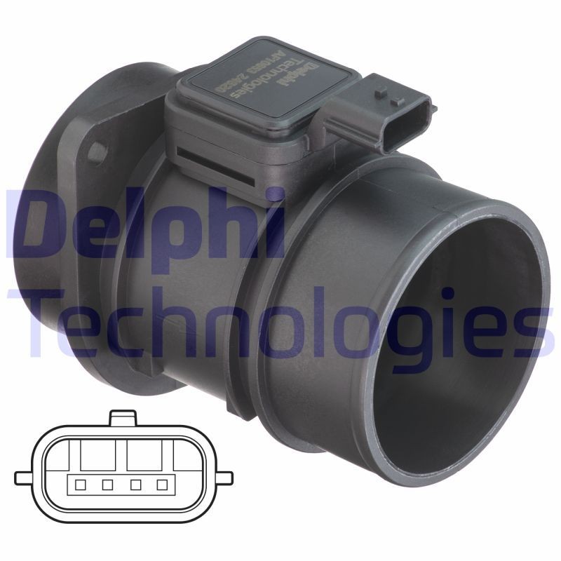 93863986 DELPHI AF1065312B1 Mass air flow sensor Dacia Logan LS 1.5 dCi 88 hp Diesel 2022 price