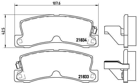 P83015 Set of brake pads D325 7223 BREMBO with acoustic wear warning, without accessories