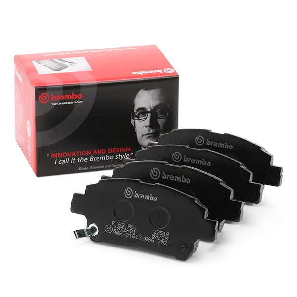 BREMBO P 83 051 Brake pad set with acoustic wear warning, without accessories