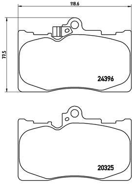 P83072 Set of brake pads D1118 8224 BREMBO with acoustic wear warning, without accessories