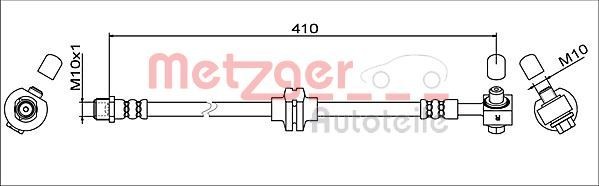 Opel ZAFIRA Brake hose 16618717 METZGER 4111608 online buy