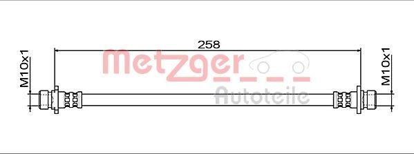 METZGER Brake hose 4111942 Honda JAZZ 2010
