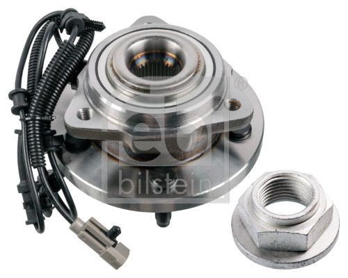 FEBI BILSTEIN 172772 Wheel bearing kit Front Axle Left, Front Axle Right, without stop function, Wheel Bearing integrated into wheel hub, with wheel hub, 100, 72 mm, Angular Ball Bearing