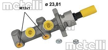 METELLI 05-0426 Brake master cylinder D1: 23,81 mm, Aluminium