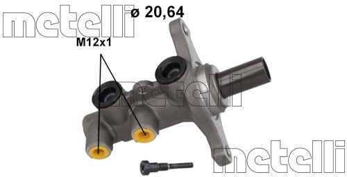 METELLI 05-1209 Brake master cylinder D1: 20,64 mm, Aluminium