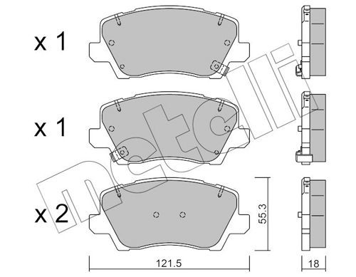 METELLI 22-1165-0 Brake pad set with acoustic wear warning