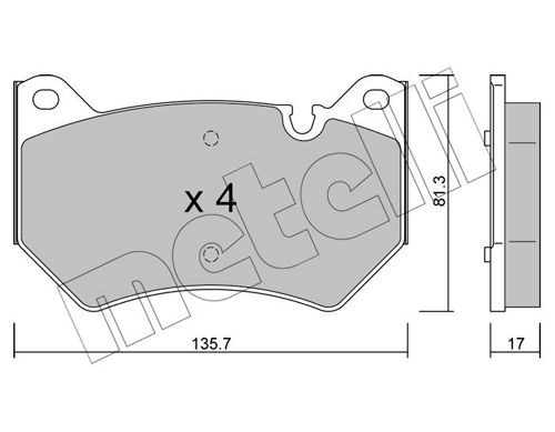 Audi Q5 Brake pad 16620844 METELLI 22-1170-0 online buy
