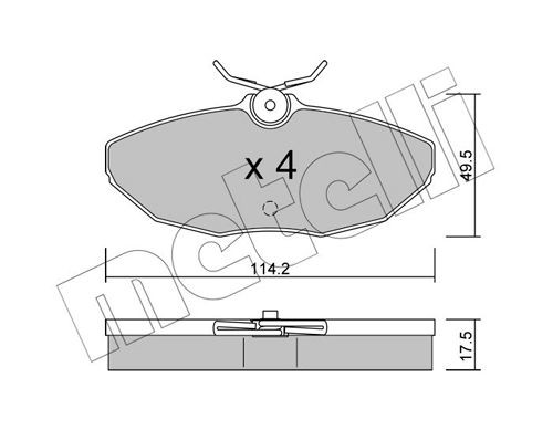 METELLI 22-1190-0 Brake pad set excl. wear warning contact