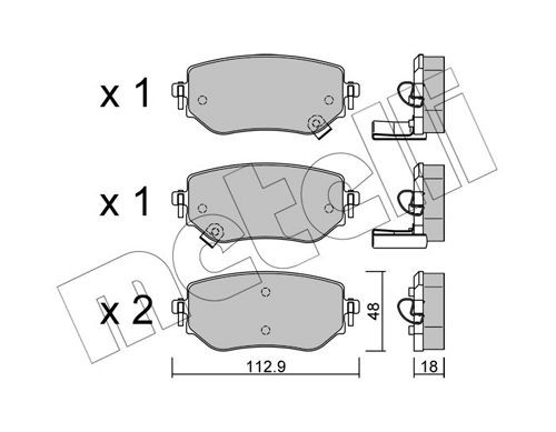 METELLI 22-1192-0 Brake pad set with acoustic wear warning