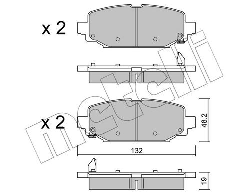 26136 METELLI with acoustic wear warning Thickness 1: 19,0mm Brake pads 22-1210-0 buy