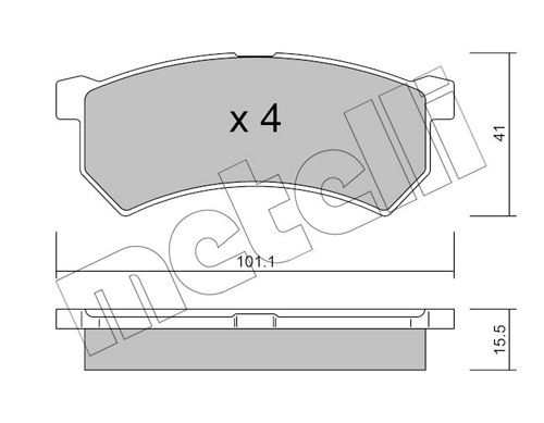 26141 METELLI excl. wear warning contact Thickness 1: 15,5mm Brake pads 22-1224-0 buy