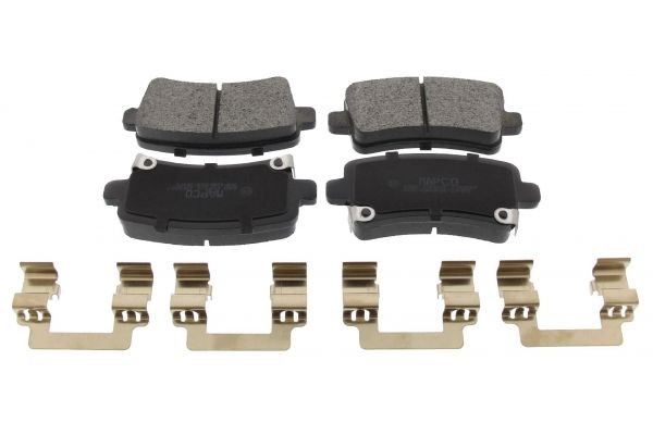 MAPCO 6860/1 Brake pad set Rear Axle, with acoustic wear warning, with accessories