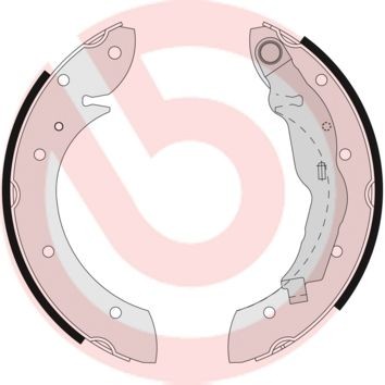Original BREMBO Brake shoes and drums S 68 521 for RENAULT SCÉNIC