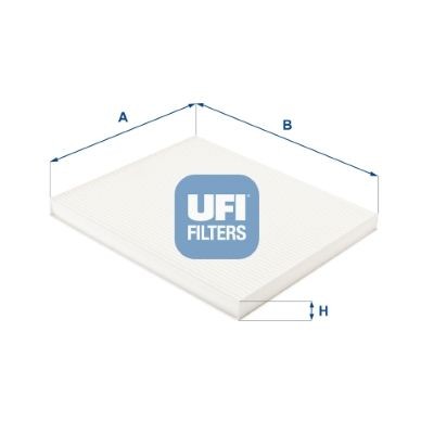 UFI Particulate Filter, 225 mm x 253 mm x 20 mm Width: 253mm, Height: 20mm, Length: 225mm Cabin filter 53.396.00 buy