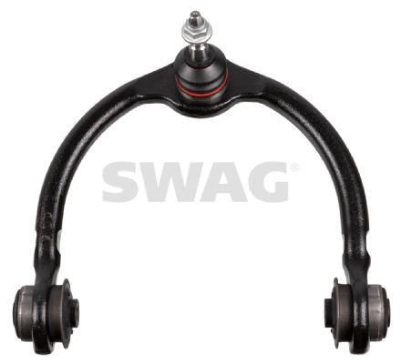SWAG 33 10 2045 Suspension arm with lock nuts, with bearing(s), with ball joint, Upper, Front Axle Left, Front Axle Right, Control Arm, Steel, Cone Size: 18 mm