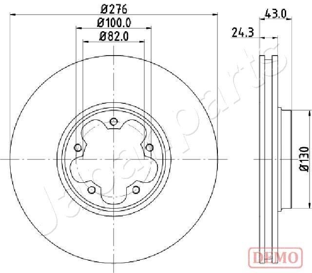 JAPANPARTS Front Axle, 276x24mm, 5x100, Vented, Painted Ø: 276mm, Num. of holes: 5, Brake Disc Thickness: 24mm Brake rotor DI-0356C buy