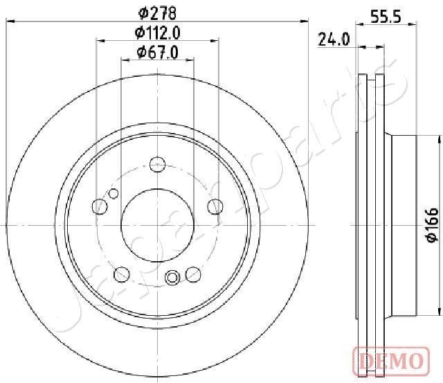 JAPANPARTS 300x22mm, 5, Vented, Painted Ø: 300mm, Num. of holes: 5, Brake Disc Thickness: 22mm Brake rotor DP-0506C buy