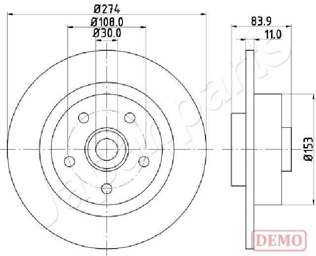 Renault TWINGO Brake discs 16629301 JAPANPARTS DP-0704C online buy
