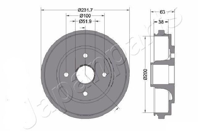 Opel ZAFIRA Brake drum 16629622 JAPANPARTS TA-0401C online buy