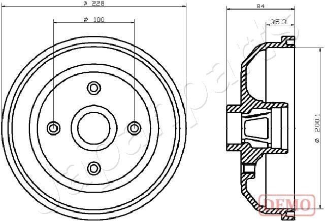 JAPANPARTS Brake drum rear and front OPEL Corsa A CC (S83) new TA-0406C