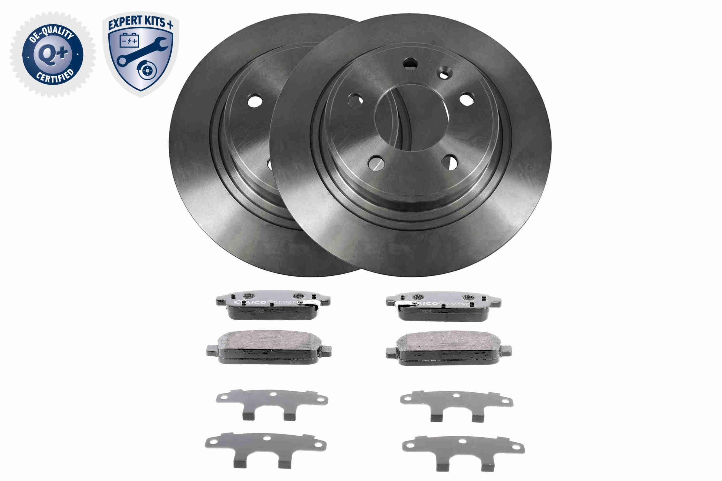 VAICO V40-1750 Brake discs and pads set solid, with brake pads