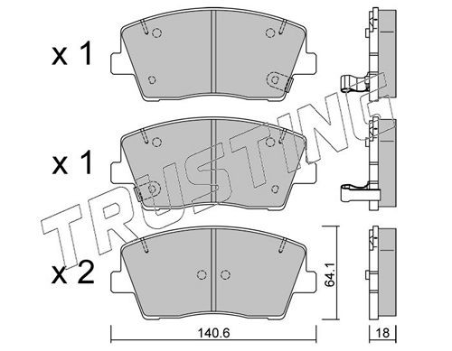 22934 TRUSTING with acoustic wear warning Thickness 1: 18,0mm Brake pads 1168.0 buy