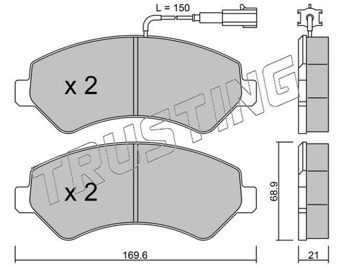 TRUSTING Brake pad kit 1226.0 for MAZDA 3, CX-30, MX