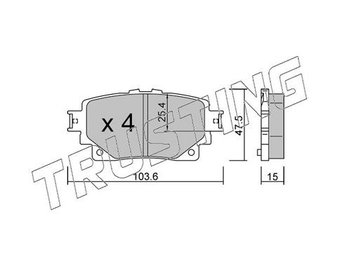 20582 TRUSTING excl. wear warning contact Thickness 1: 15,0mm Brake pads 1229.0 buy