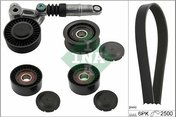 529 0472 10 INA Serpentine belt kit VW Check alternator freewheel clutch & replace if necessary