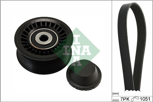 529 0486 10 INA Alternator belt DACIA Check alternator freewheel clutch & replace if necessary, Requires special tools for mounting