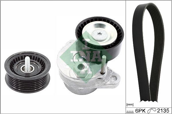 INA Check alternator freewheel clutch & replace if necessary Length: 2135mm, Number of ribs: 6 Serpentine belt kit 529 0494 10 buy