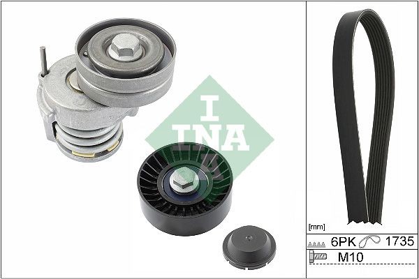 Original 529 0505 10 INA Serpentine belt kit VW