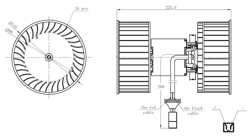 OEM-quality NRF 34264 Heater fan motor