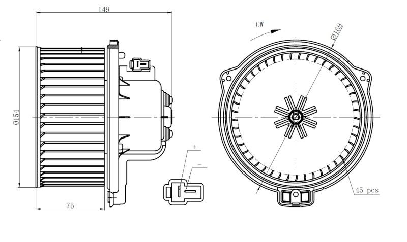 OEM-quality NRF 34301 Heater fan motor