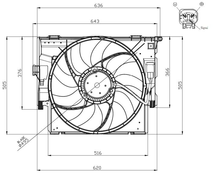 NRF 47956 BMW 1 Series 2021 Radiator cooling fan