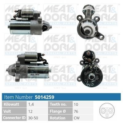 MEAT & DORIA 5014259 Starter motor 93BB-11000-CB