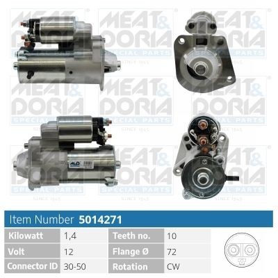 MEAT & DORIA 5014271 Starter motor 6G9N-11000-JA