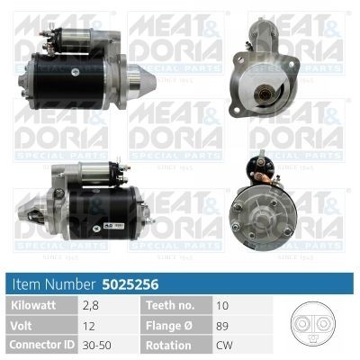 MEAT & DORIA 5025256 Starter motor 3597372M2