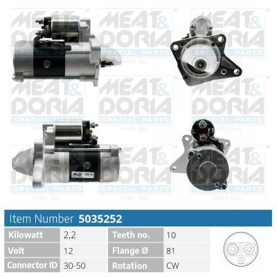 MEAT & DORIA 5035252 Starter motor M002T87271ZT
